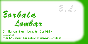 borbala lombar business card