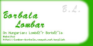 borbala lombar business card